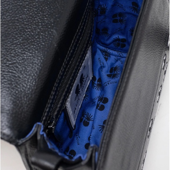 Min & Min black Anastasio Micro Crossbody Handbag Black Leather - All Over Eyes - Picture 4 of 5